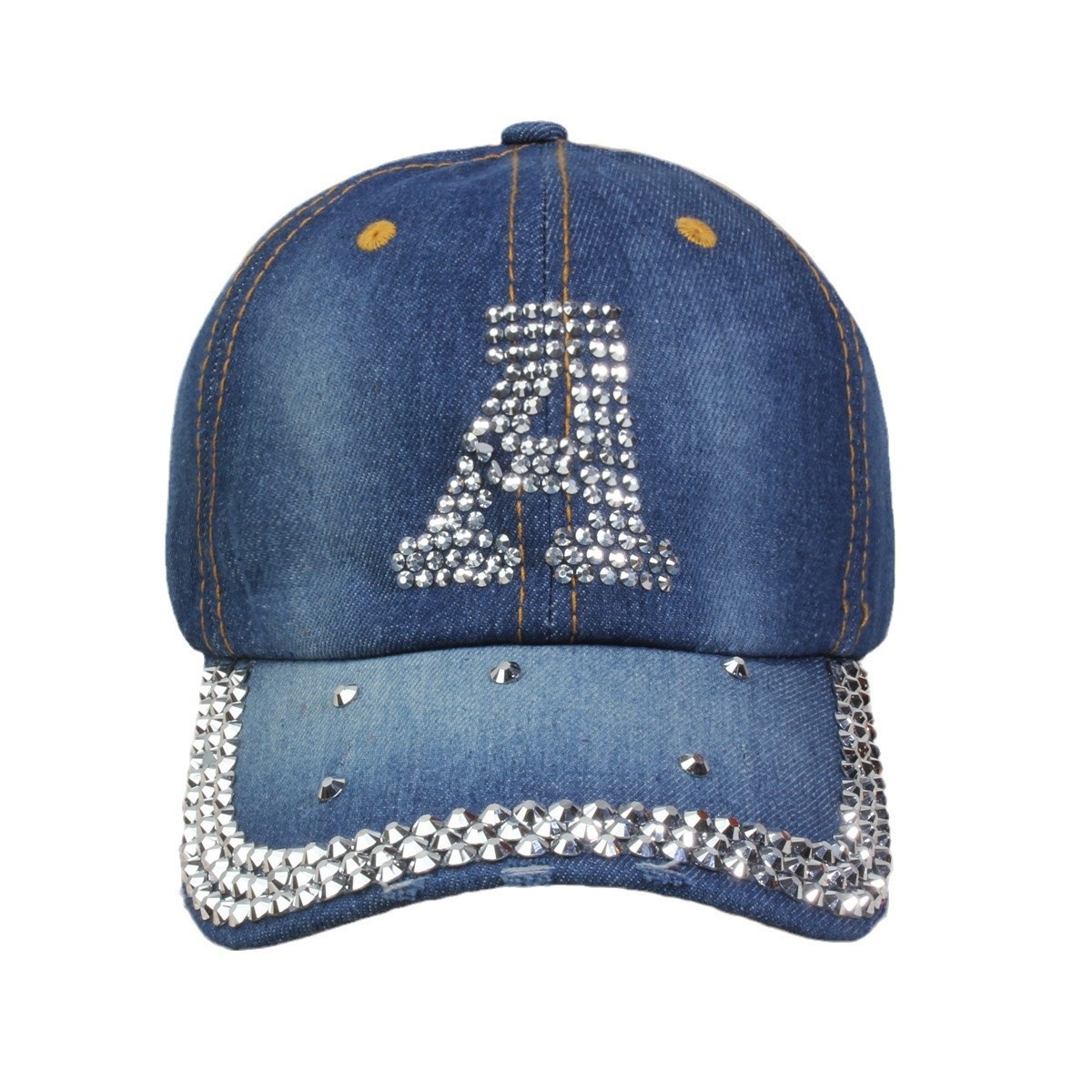 牛仔镶钻棒球帽弯檐男帽女帽百搭款遮阳鸭舌帽夏季休闲百搭帽子详情10