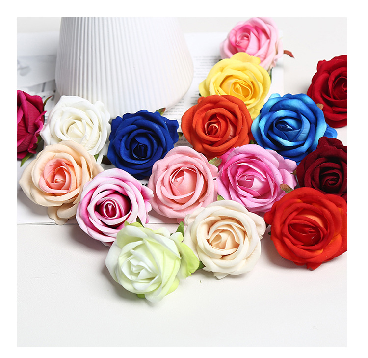 7cm绒布玫瑰花头婚庆花瀑布工程装饰花酒店花墙拱门插花外贸跨境详情9