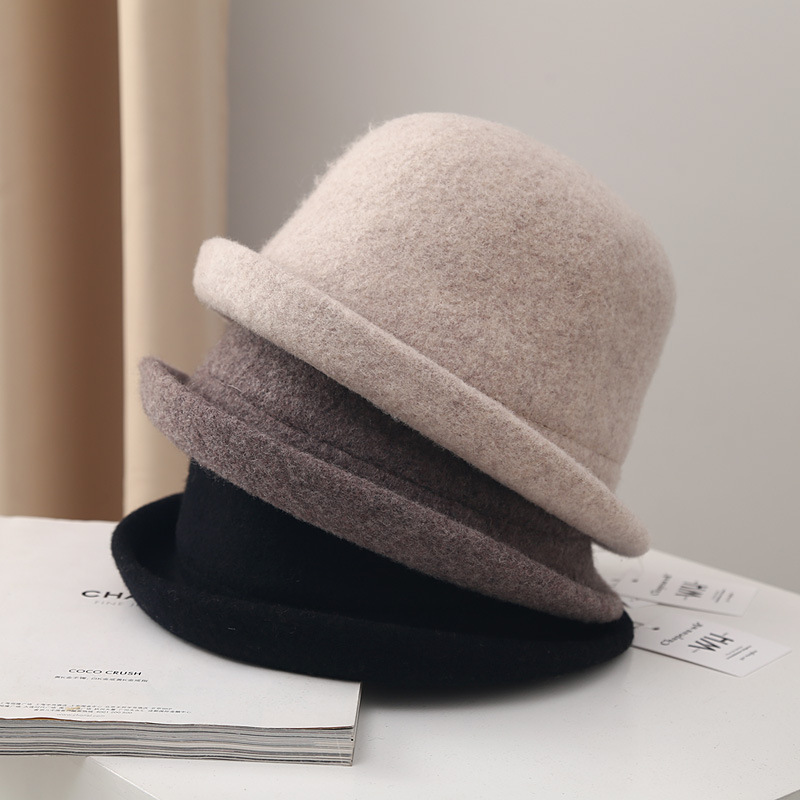 WHD21L31绵羊帽女士秋冬季保暖韩版百搭英伦复古盆帽头围54-59CM详情2