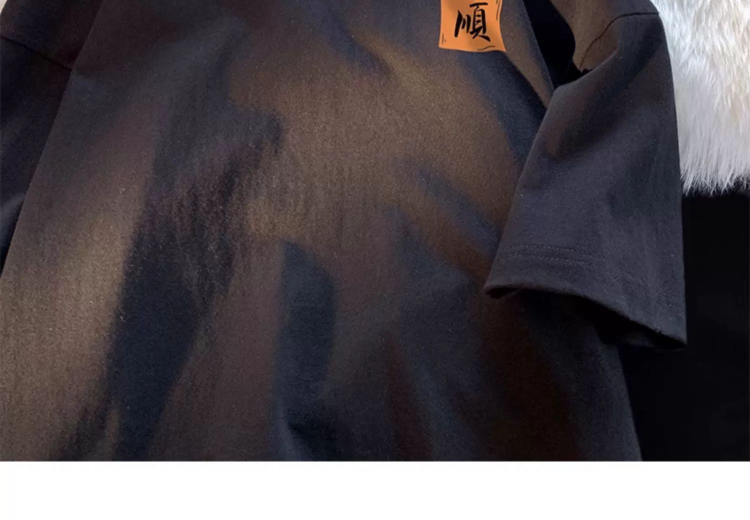 国潮中国风短袖T恤男夏季国潮宽松大码情侣百搭酒红色圆领体恤衫半袖详情29