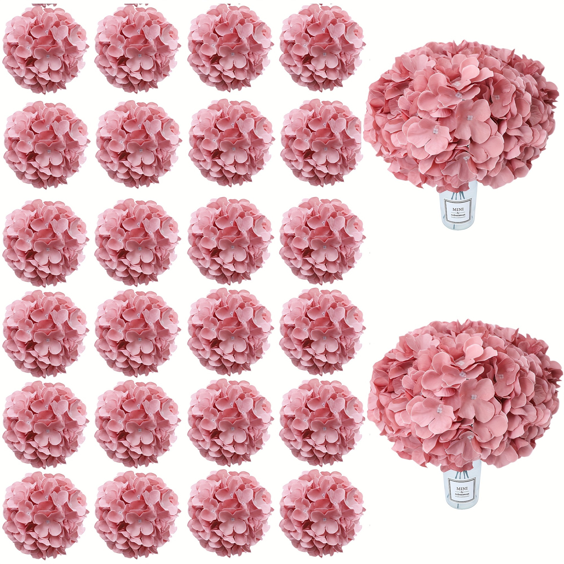 亚马逊热卖仿真花大绣球花头花朵婚庆装饰插花装饰婚礼吊顶Temu代详情7