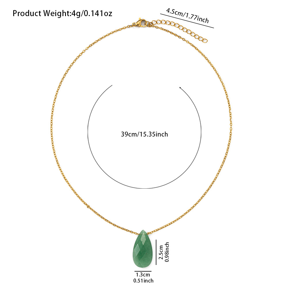 跨境热销新款时尚简约水滴天然石项链小众设计吊坠批发饰品项饰品详情8