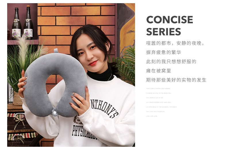 Wholesale U-shaped pillows, pillow gifts, U-shaped pillows, office nap pillows, travel neck pillows, airplane neck protectors, cross-border exclusive supply pic 7