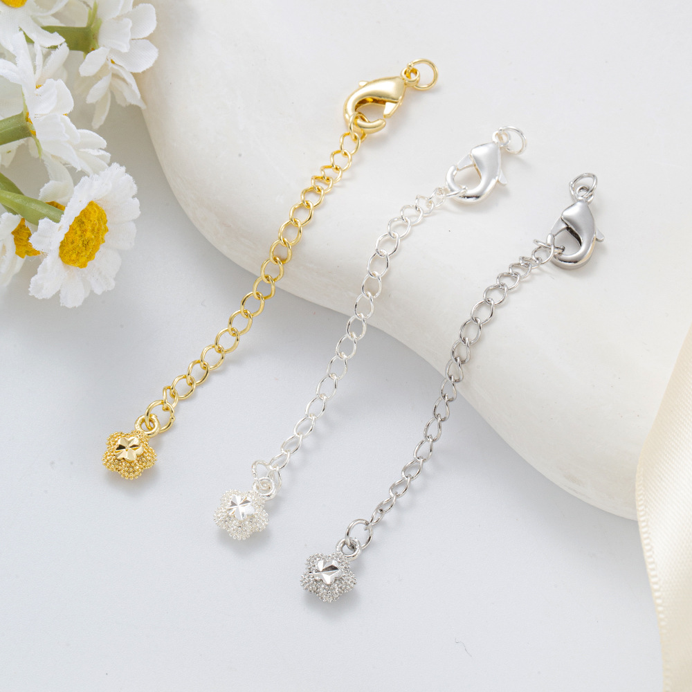 Engraved copper pendant plated with 18K real gold, lobster buckle, extension chain, 14K gold-plated tail chain, diy handmade necklace tail chain pic 3