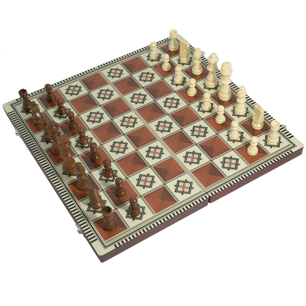 Wholesale of three-in-one wooden chess portable folding multi-size leisure and entertainment chessboard, gifts for foreign trade gatherings pic 7