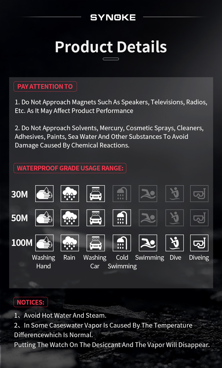 厂货SYNOKE轻薄方形经典学生手表电子表夜光防水运动男士小方块手详情32