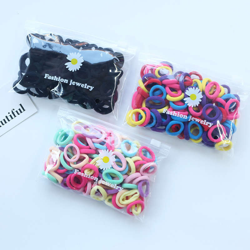 新款小号儿童彩色发圈宝宝不伤发头绳无接缝毛巾圈100根详情16