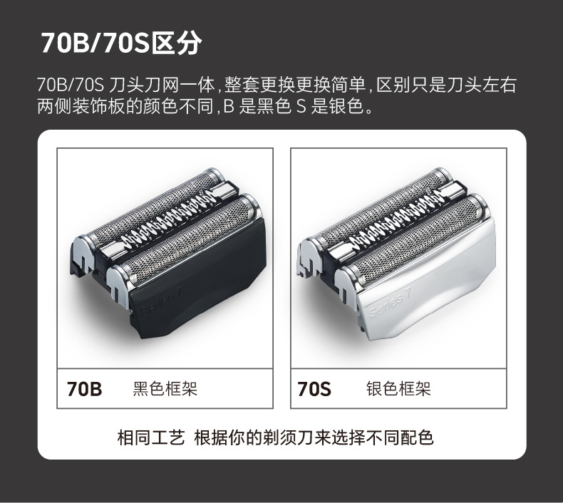 博朗70B70S刀头适用剃须刀730720790760CC95959585通用家用电动剃须刀配件详情8