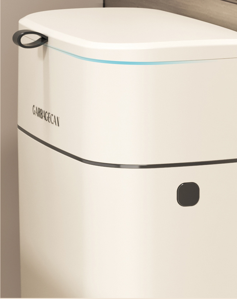 Wall-mounted trash can, kitchen, household, high appearance level, toilet gap, large with lid, hanging square wastebasket, flip lid pic 3