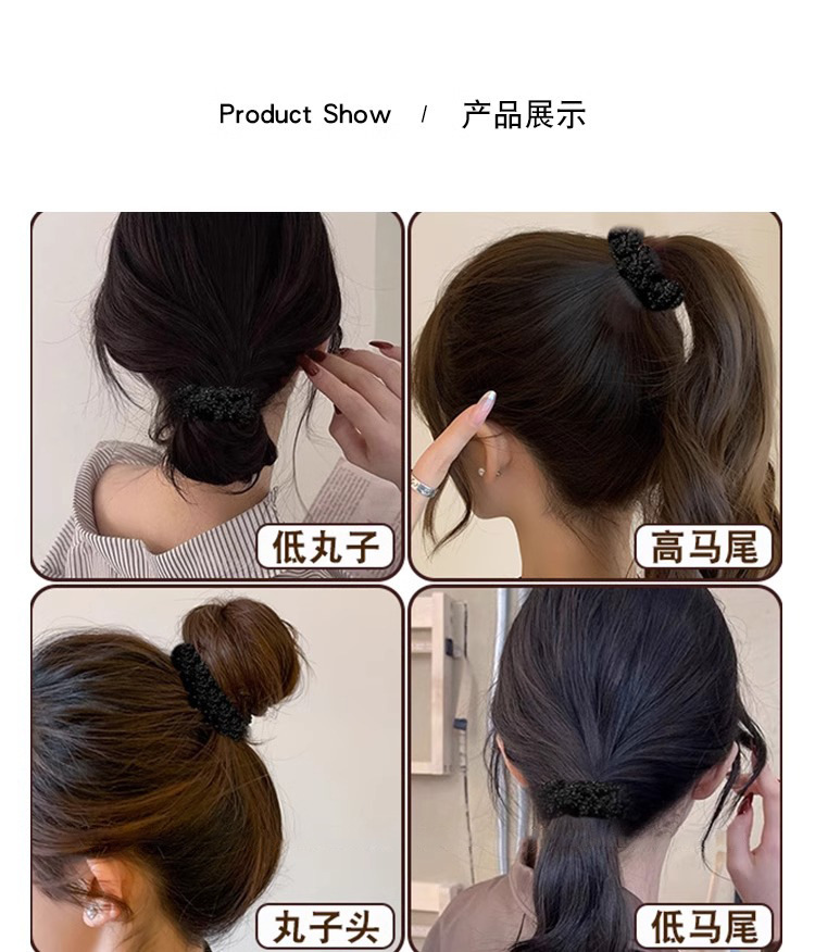 High-elasticity thick hair band, durable hair tie for women, no scalp constricting, ponytail hair tie rubber band, new hair accessory and headwear pic 17