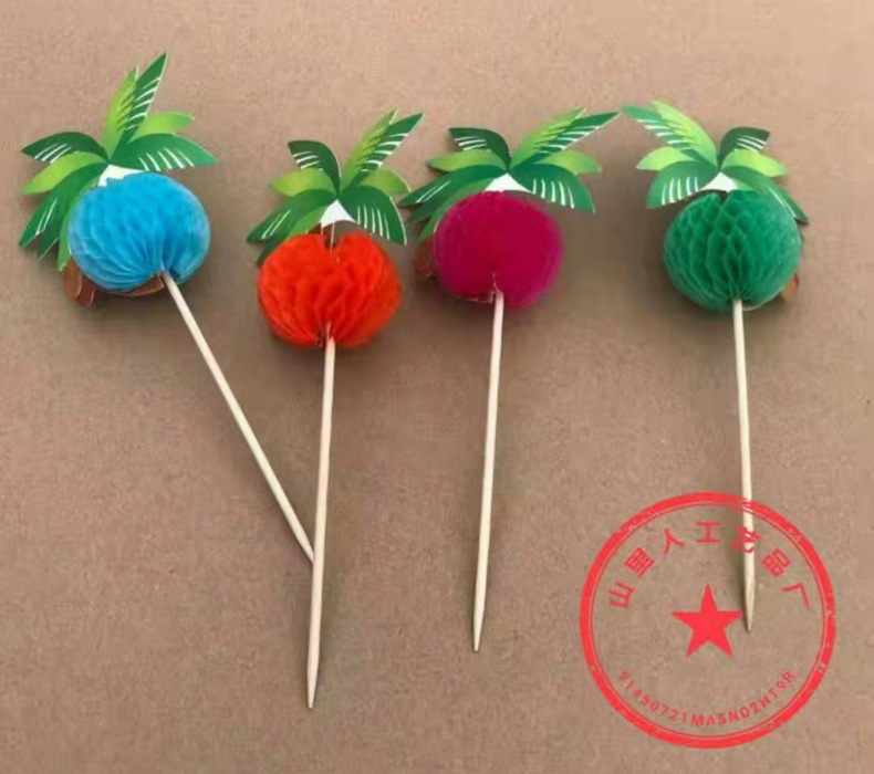 Disposable fruit skewers, cold dish platters, artistic ornaments, high appearance level, hamburger cake, sushi, cocktail and drink skewers pic 2