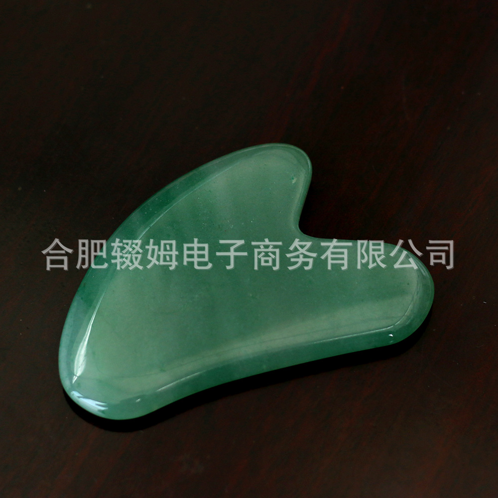 玉石刮痧板绿东陵刮痧按摩工具面部按摩身体刮痧保健按摩用品皮肤护理详情2