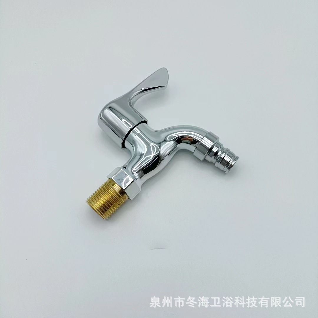 厂家直供电镀塑芯铜色钢牙钢咀阳台拖布池 4分进水快开单冷水龙头详情14