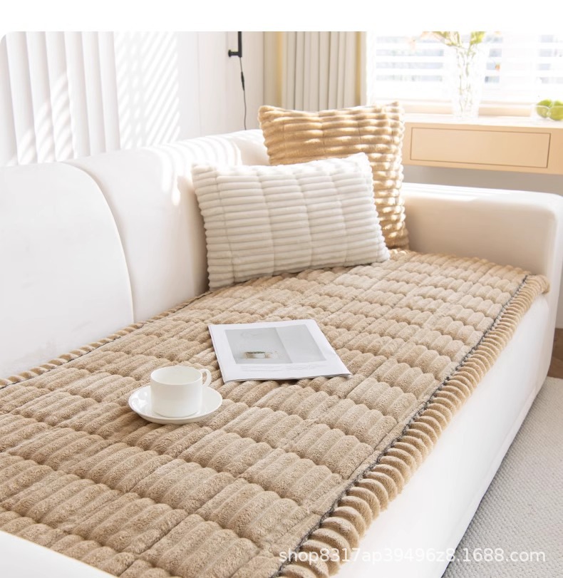 Corduroy sofa cushions for autumn and winter, new 2024 plush seat cushions, simple, modern, anti-slip furniture, leather sofa pic 15