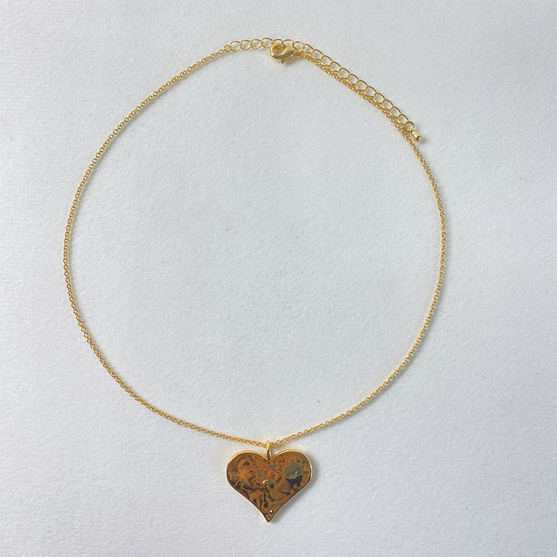 韩国小众设计感韩素希同款抽绳心形可调节长款项链女做旧爱心款式详情9