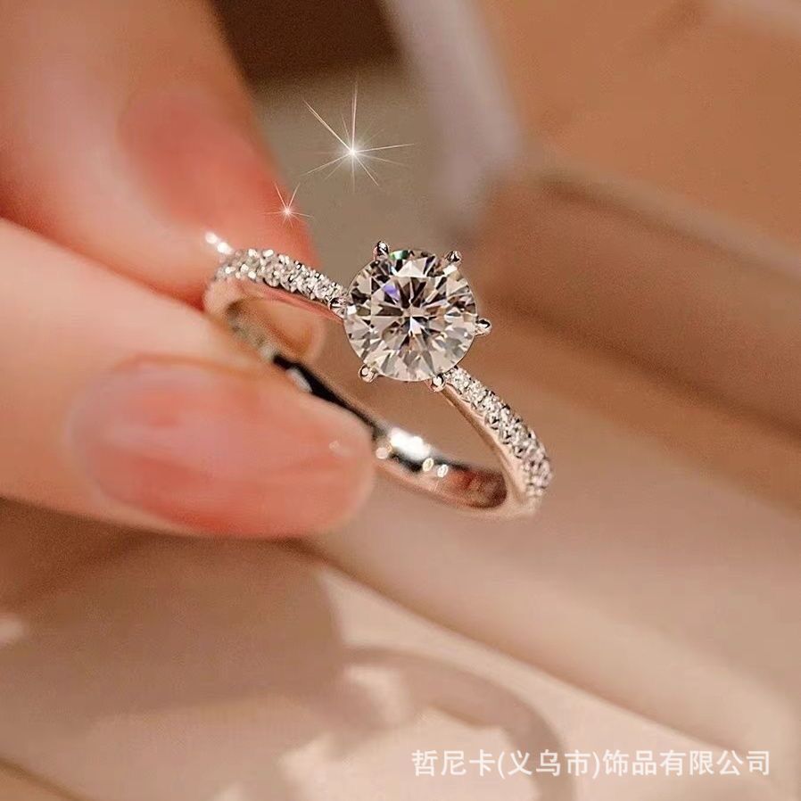 新款奢华婚戒钻戒情侣款对戒结婚戒指时尚简约活口可调节直播推荐详情11