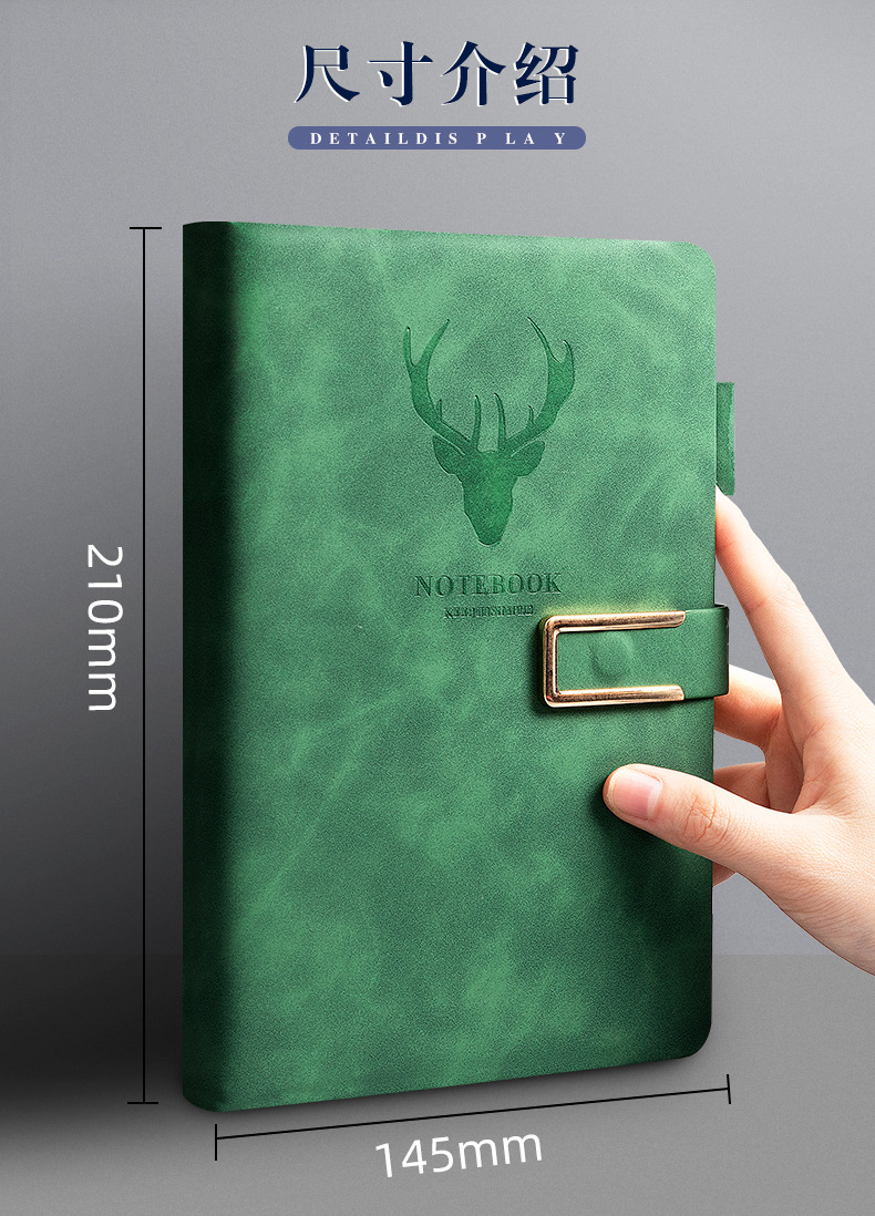 Wholesale of A5 deer head buckle notebooks, thickened business notebooks, customized student diaries, work notes, and notepads pic 16
