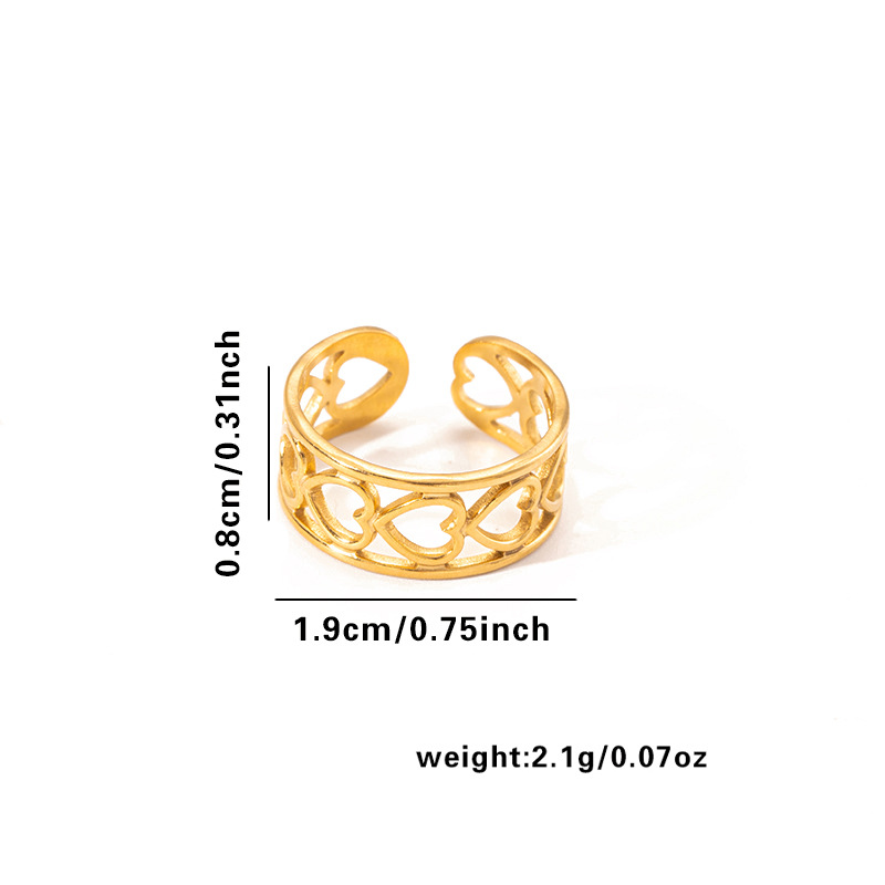 欧美时尚ins风简约钛钢戒指18k镀金不规则几何不锈钢女士饰品热销详情45