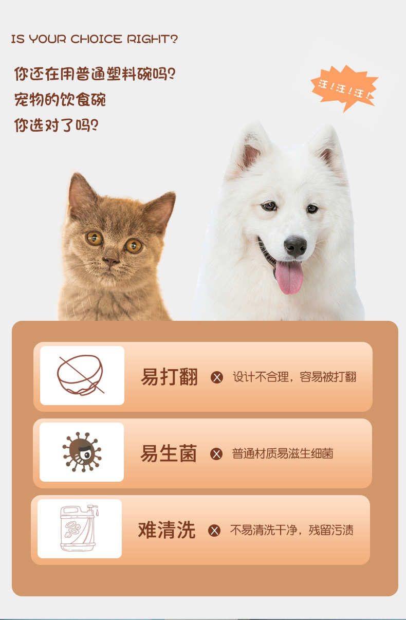 Rongka Pet Cross-border Dog Bowls, cat bowls, anti-choking bowls, dog slow food bowls, rice bowls, large dog slow food bowls, dog rice bowls, pet supplies pic 2