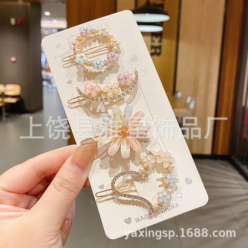 Nuevo estilo elegante temperamento ligero extravagancia personalidad flequilla lateral clip clip de una palabra accesorios para el pelo hojas pelo roto tarjetas para el cabello tiara pic 22