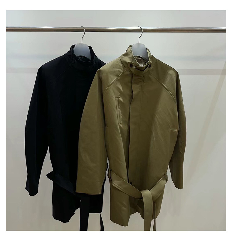 2025春季新品 韩国东大门女式风衣 立领系带设计 复古通勤风格 高级感慵懒风衣外套女款详情16