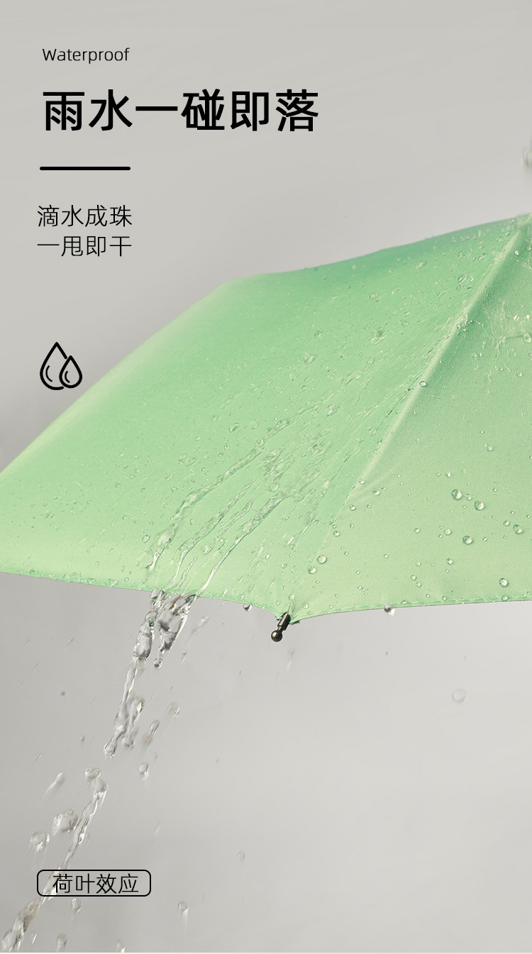 厂家批发全自动三折十骨三纤黑胶灯光防晒伞晴雨两用防紫外线雨伞详情10