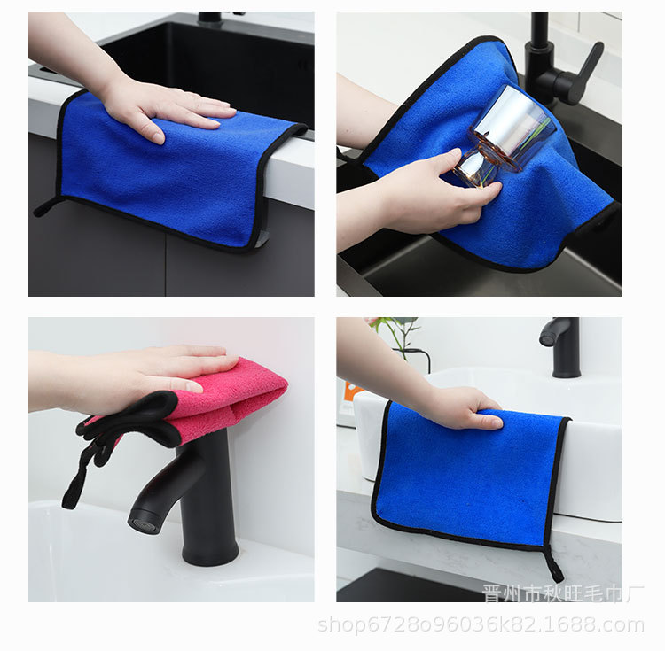 厂家批发双面清洁毛巾汽车专用吸水擦车巾抹布珊瑚绒加厚小毛巾详情6