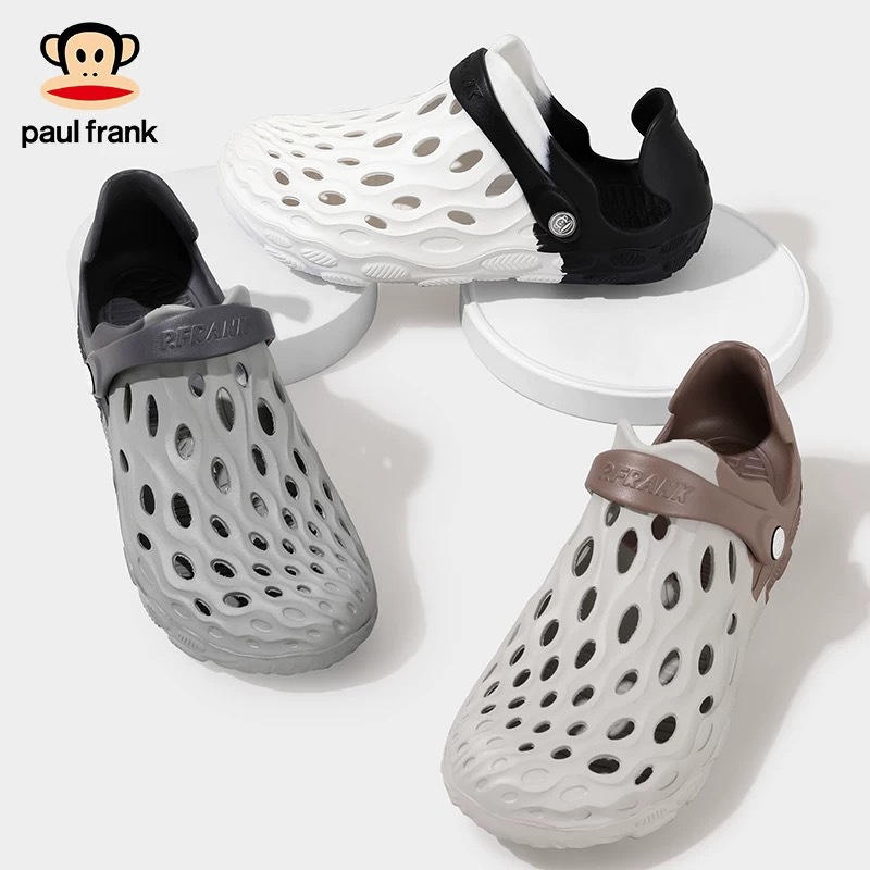 大paulfrank 嘴猴品牌男士夏季新款撞色EVA高弹软底户外运动情侣涉水洞洞鞋详情18