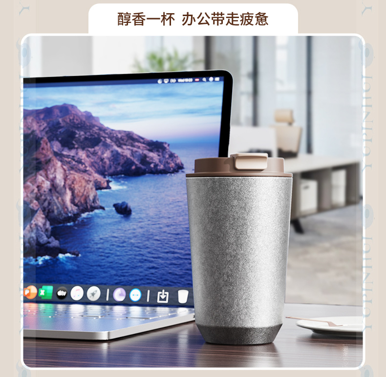 The new titanium cup coffee cup features a high aesthetic level with a handle for outdoor portability. It is a light luxury, fresh and high-end titanium-covered coffee cup pic 12