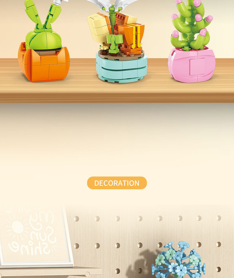 Succulent small particle building blocks compatible with Lego assembly building blocks, flower plant potted plant ornaments, gift for girls pic 23