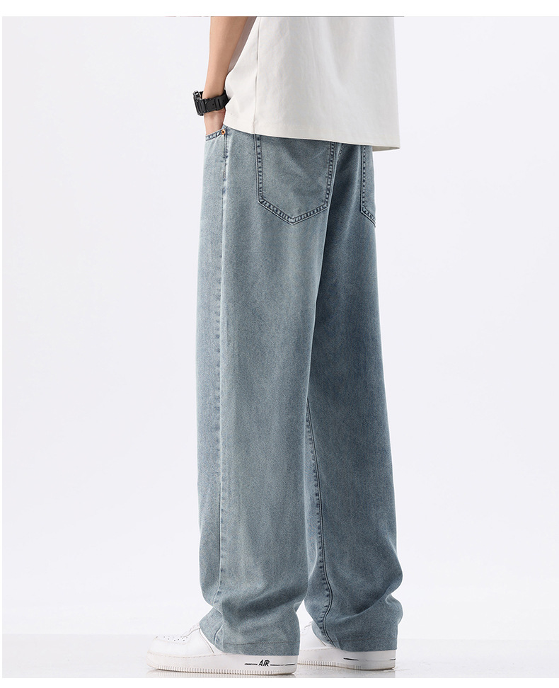 2025天丝牛仔裤男款夏季新款薄款直筒阔腿莱赛尔男士冰丝休闲裤子详情11