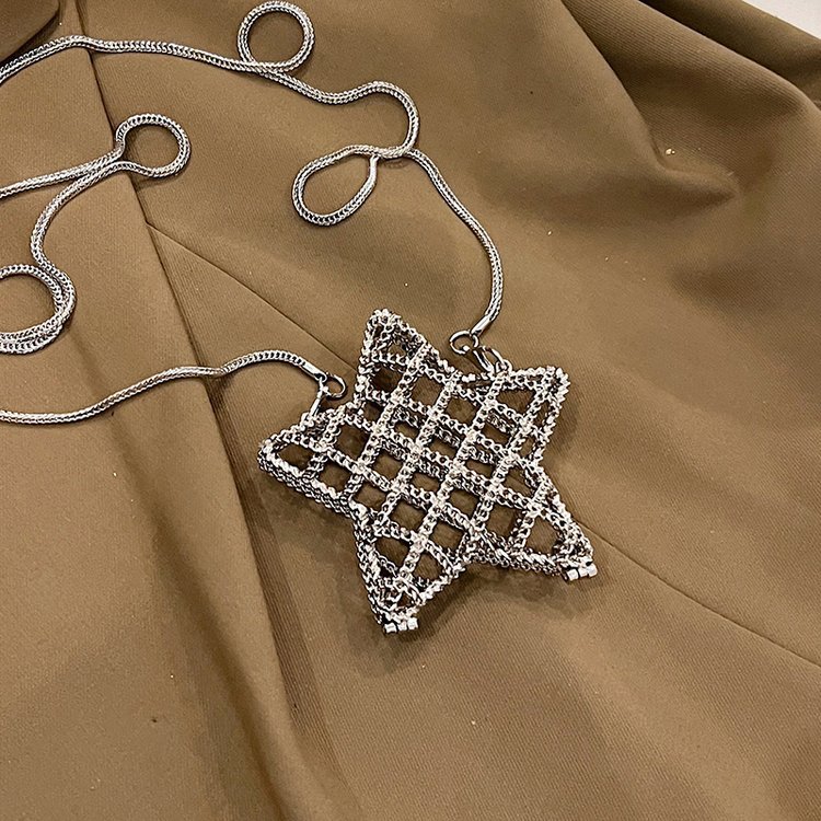 跨境2024夏新款小香风镂空金属星星包晚宴包单肩斜挎气质链条女包详情79