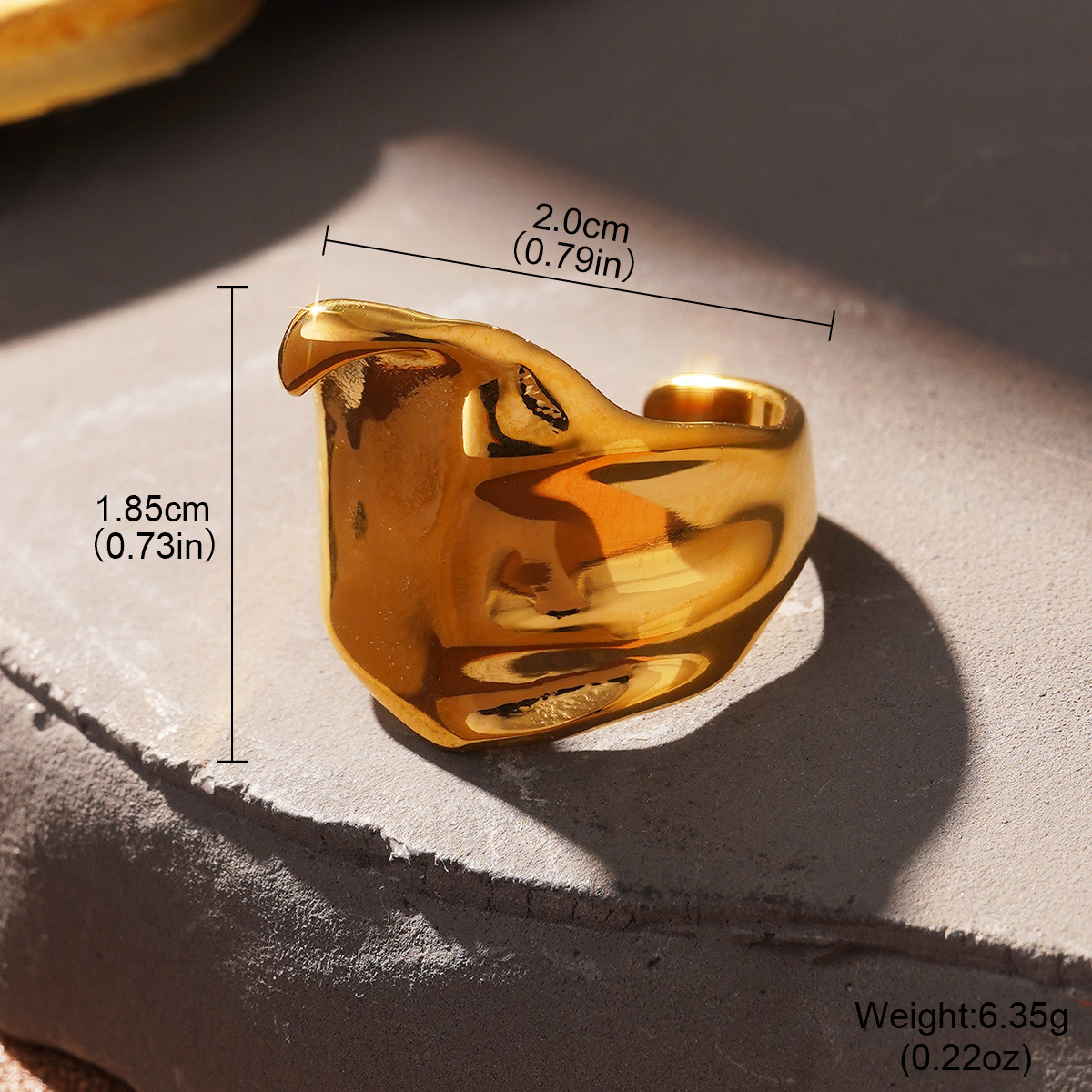 Cold and stylish stainless steel European and American ring, elegant lines, cross-border design, high-end feel, gold jewelry wholesale pic 41