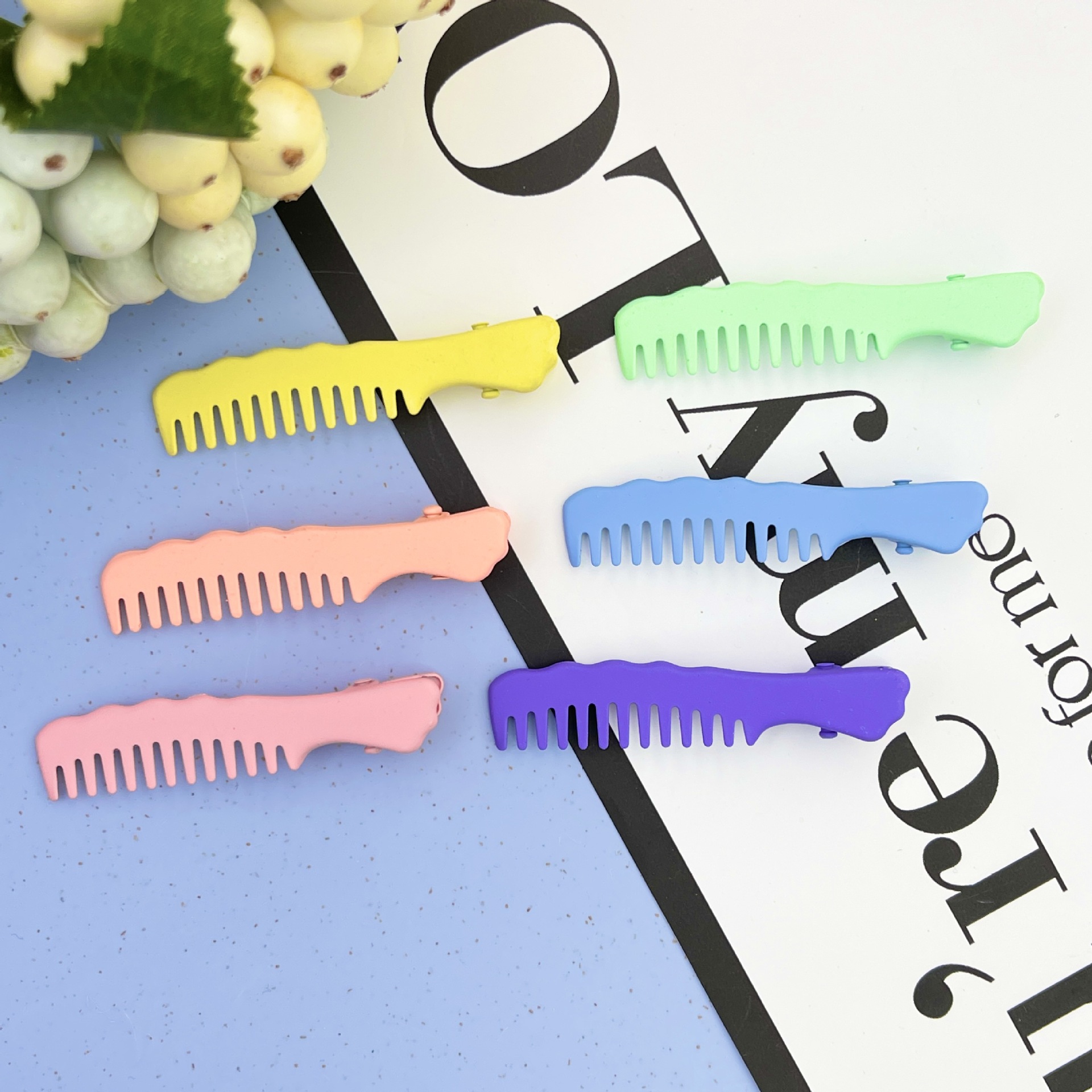 有痕马卡龙发夹奶油胶DIY一字夹糖果色鸭嘴夹彩色刘海侧边夹材料详情27