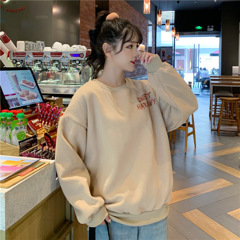 現貨代發跨境臺灣抓絨加厚衛衣2025秋冬新款寬鬆休閒大碼女裝上衣详情21