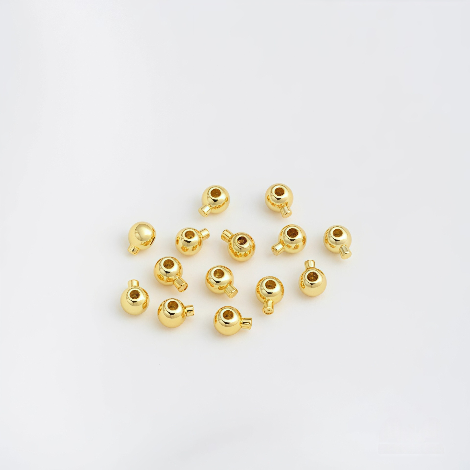 18K金高保色3.0高压锅收尾按扣定位珠手工diy串珠材料手链项链配详情9