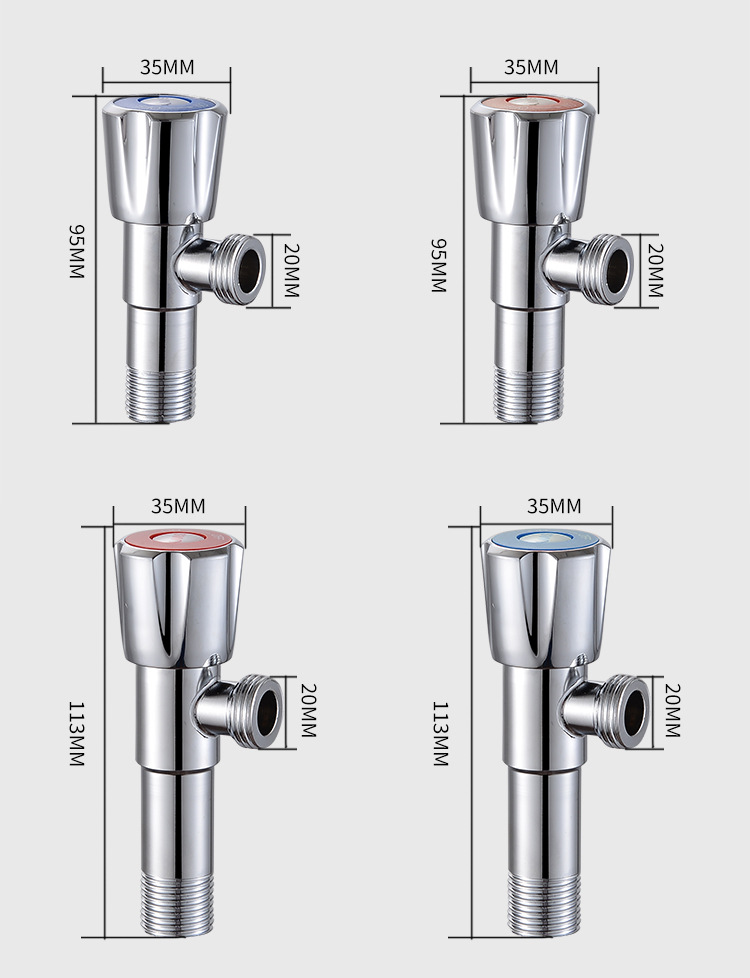 Wholesale of pure copper 4-inch thickened and extended Angle valve for gas water heaters, toilets, cold and hot large flow stop valves, and Angle valves pic 11