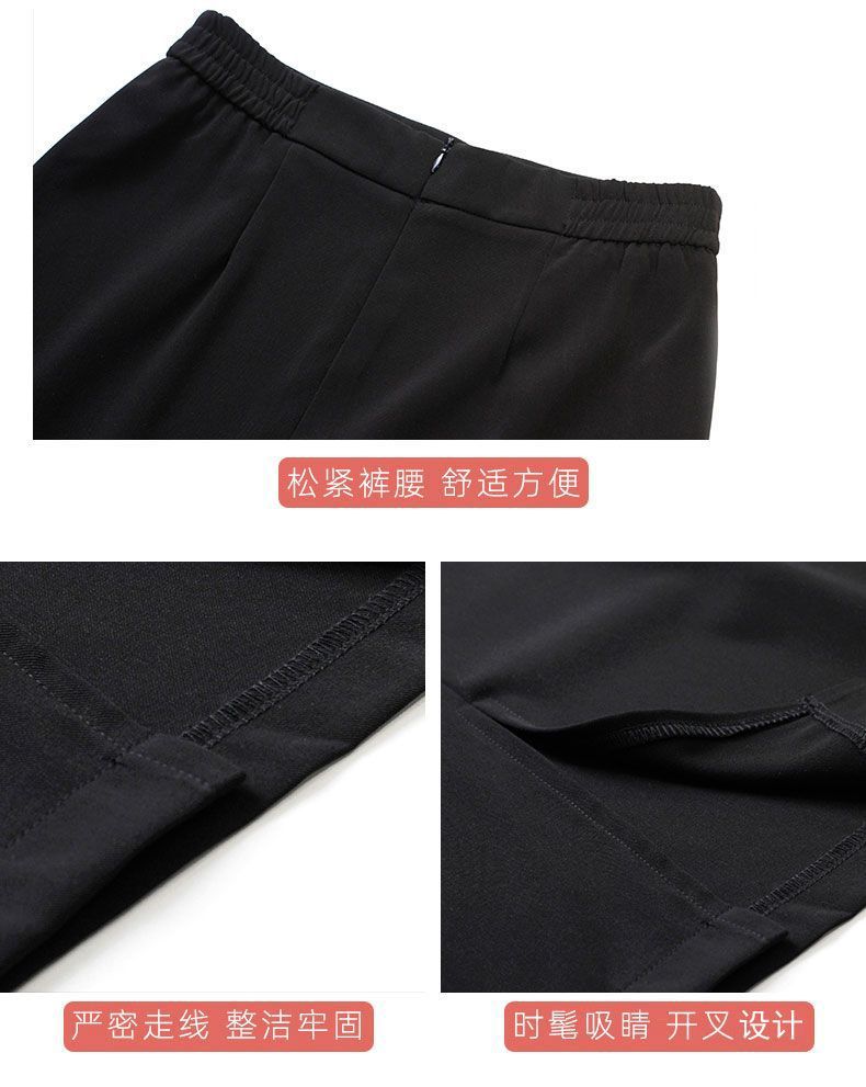 黑色毛呢半身裙女秋冬高腰设计感后开叉A字西装料中长包臀一步裙详情6