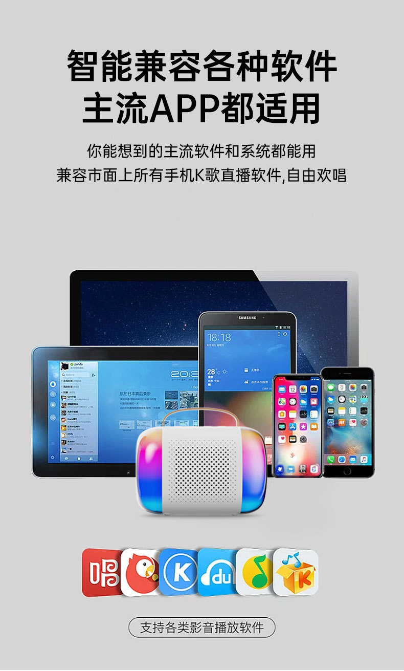 跨境热销无线K歌蓝牙音箱儿童卡拉OK家庭ktv话筒一体机麦克风音响详情14
