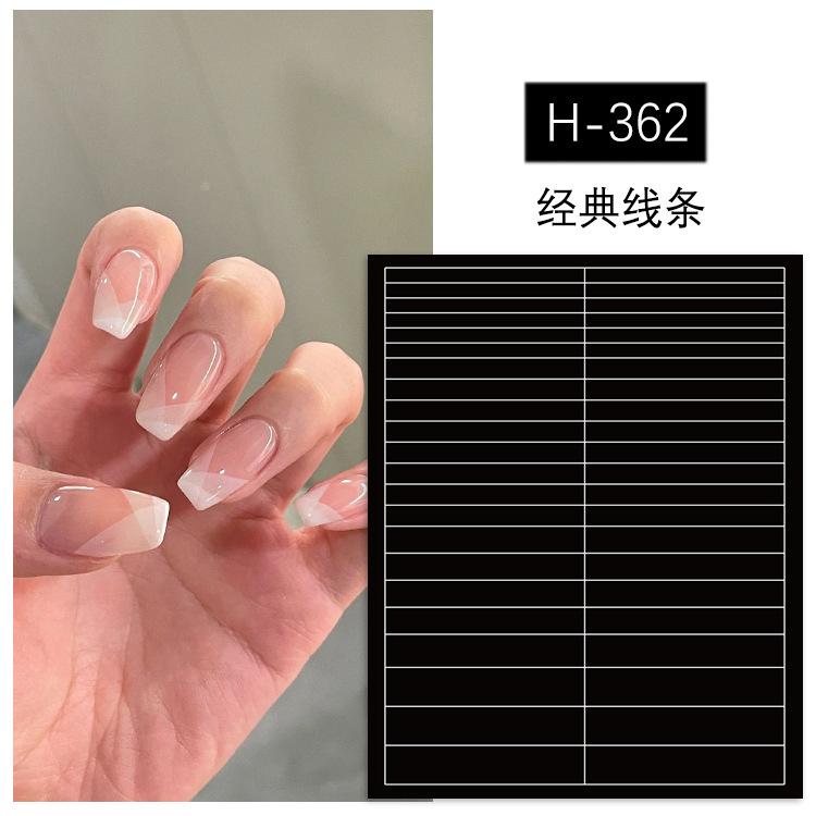 Black French hollowed-out nail art stickers, anti-overflow glue nail stickers, dual-purpose, easy to tear and wear, nail sheet stickers pic 9