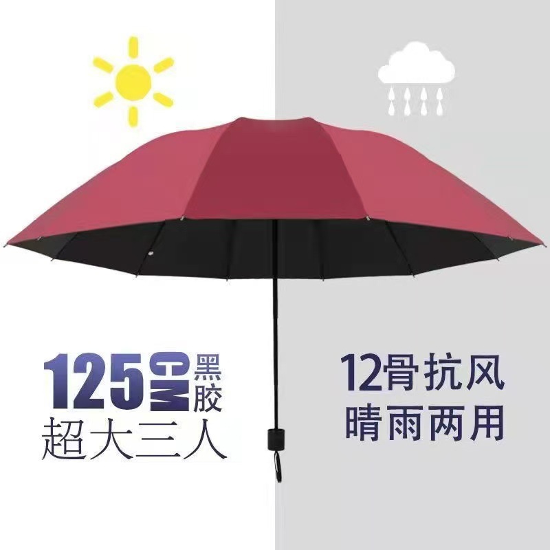 12骨超大雨伞3-5人手动男士户外晴雨两用加固学生折叠加厚遮阳伞详情9