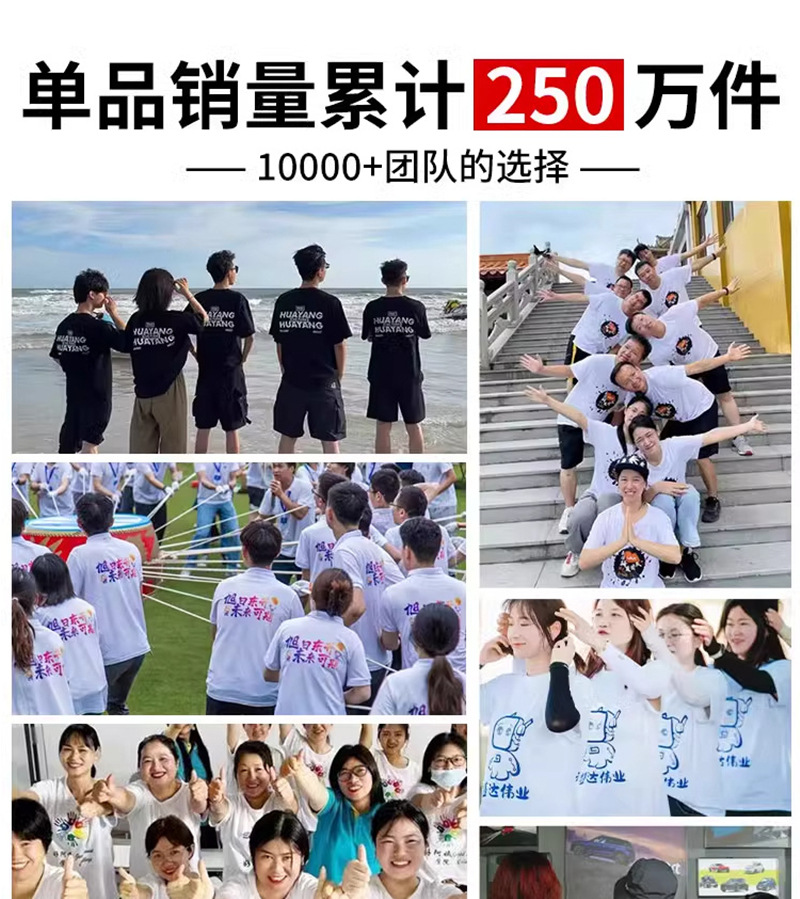 220克纯棉圆领t恤定制企业工作服文化广告衫班服印字logo宽松短袖详情23