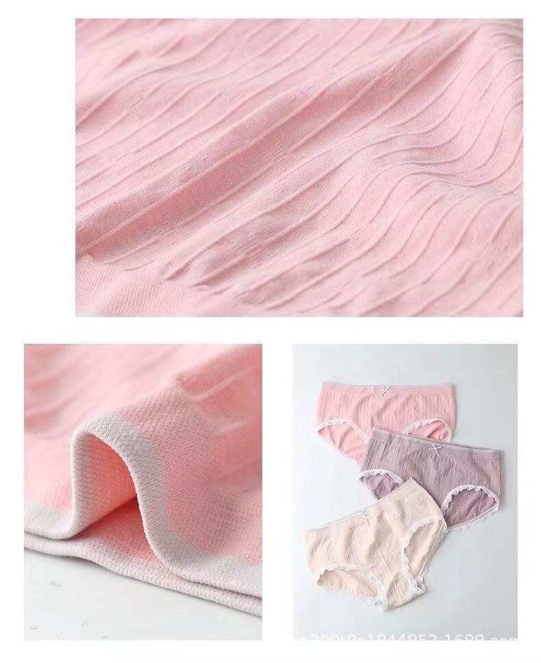 火烈鸟女士内裤少女蕾丝无痕纯棉石墨烯裆生理中腰无缝三角裤批发详情14