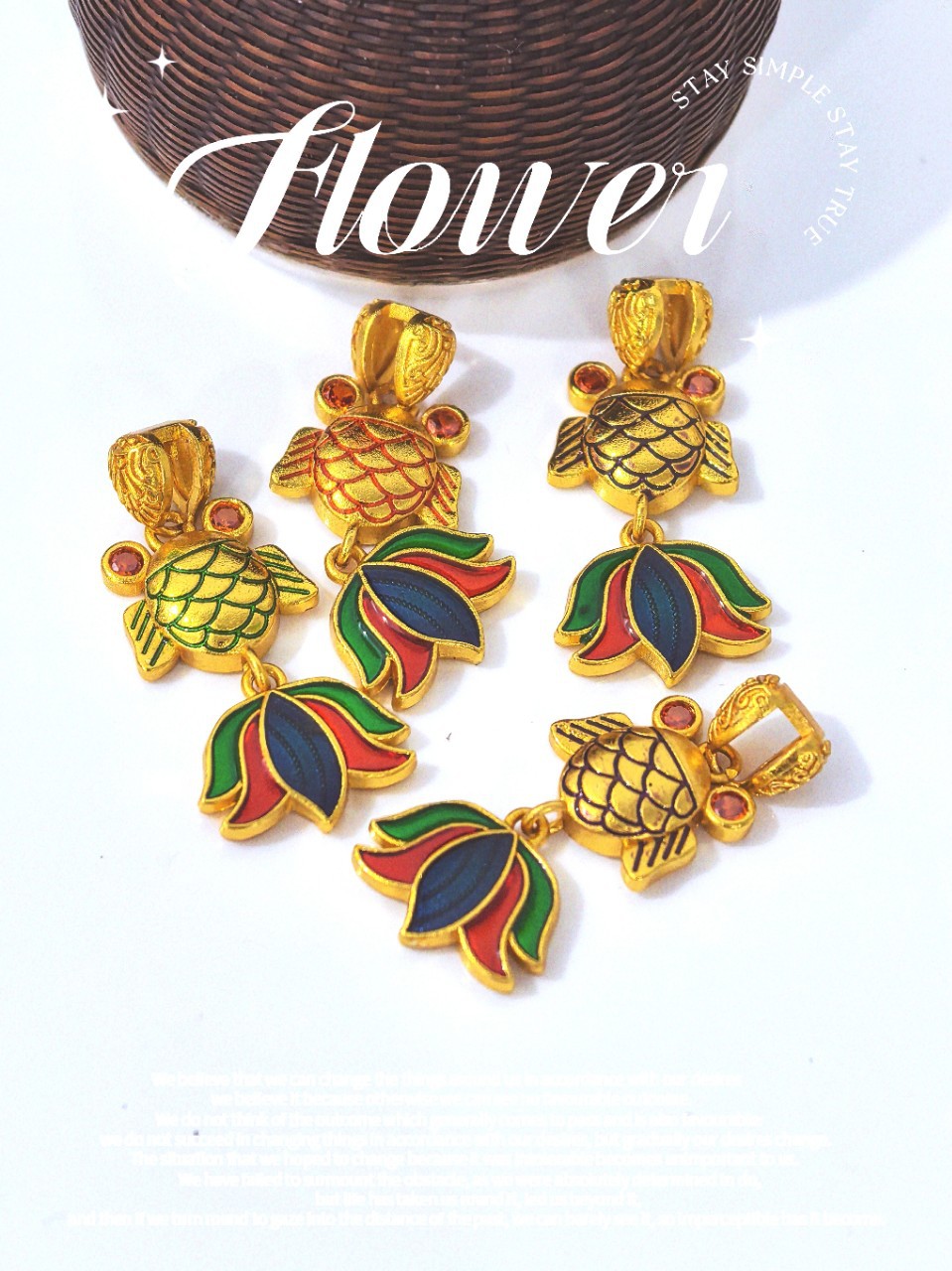 Ancient-style gold electroplating, retro and dynamic koi fish, hand-dripping oil, ocean series colorful earrings, excluding necklace, wholesale accessories and earrings pic 2