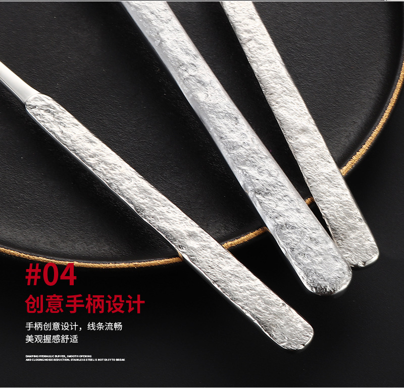 不锈钢餐具套装304不锈钢餐具餐具ins风创意石纹刀叉勺不锈钢餐具详情13