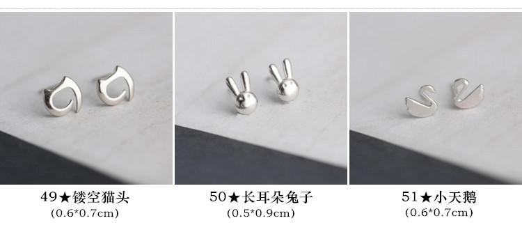 S925纯银韩国个性冷淡风小耳钉女简约创意气质学生百搭耳环耳饰品详情17