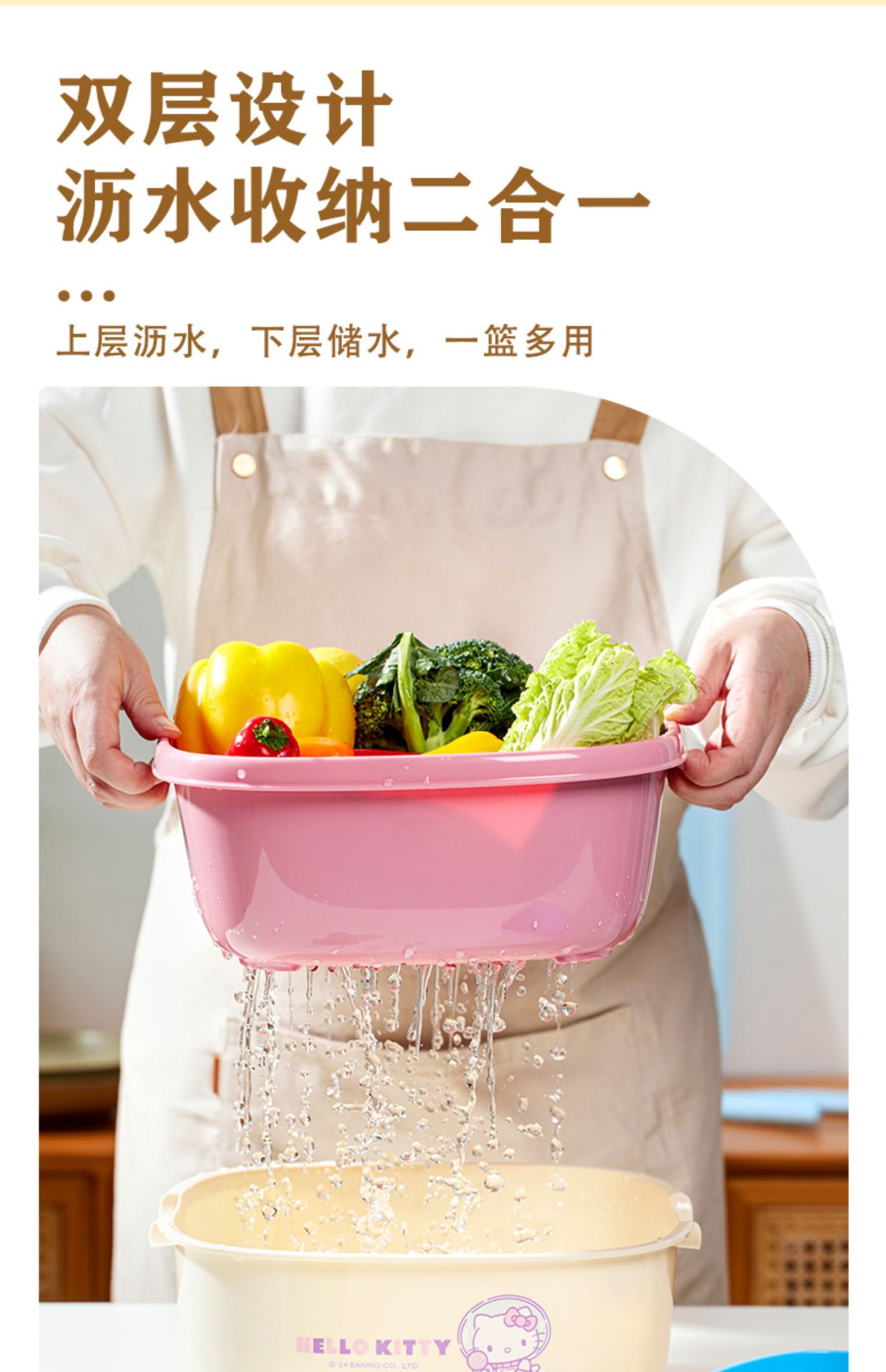 可爱卡通厨房用具沥水篮洗菜盆水果果盘篮子盆子家用萌详情1