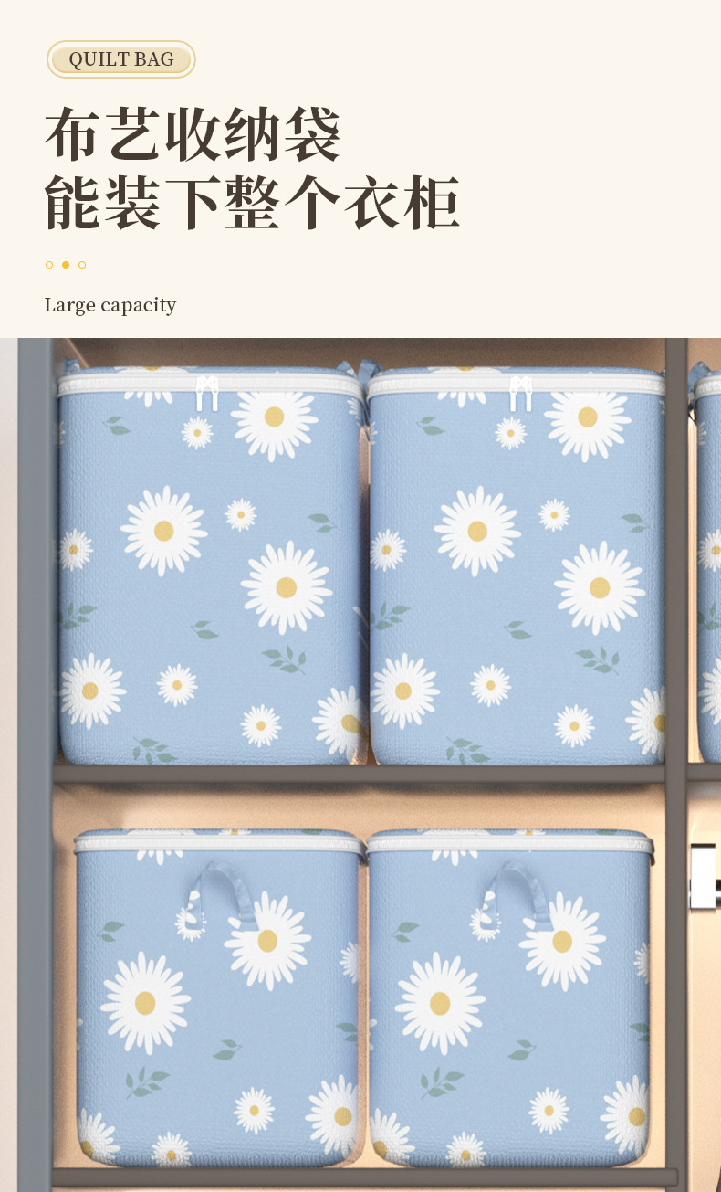 Home bedroom wardrobe, organizing box, clothes, quilts, large-capacity foldable storage bag, storage box, batch pic 1