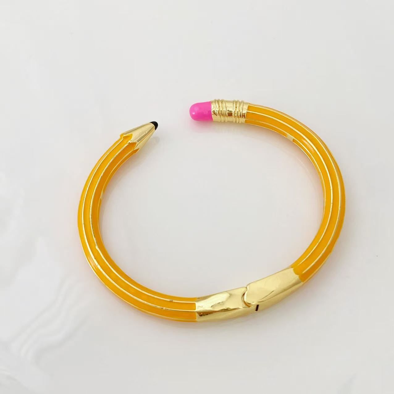 Cross-border new product pencil eraser bracelet, personalized and creative fashion style, enamel color open bracelet with a patchwork feel, for women pic 13