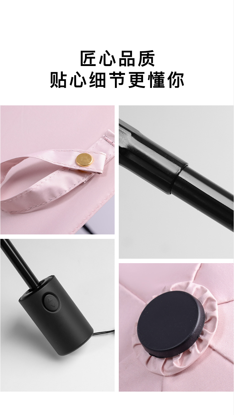 Ultra-light, retractable, safe, anti-rebound, automatic all-weather umbrella, UV-resistant black rubber sun protection and shading sun umbrella pic 24